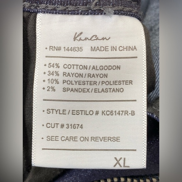 Kancan size XL Women’s Dark Blue Denim Topanga High Rise Ankle Skinny Overalls - Picture 8 of 11